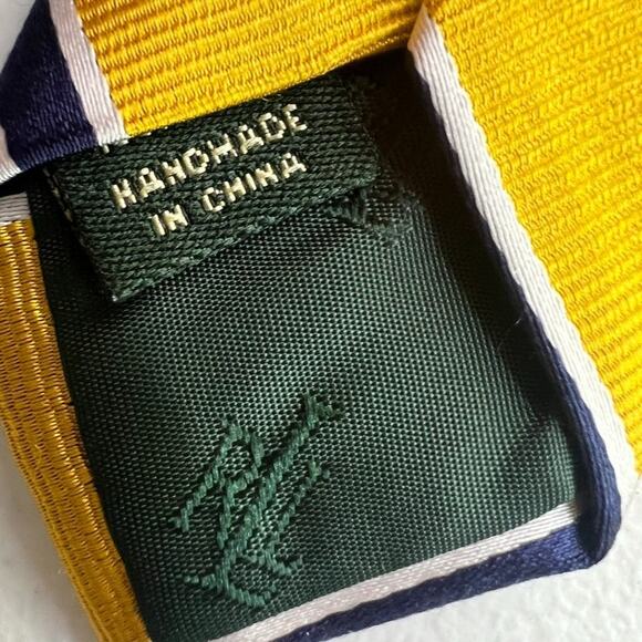 Polo Ralph Lauren Tie Yellow/blue 59”L x 4”W 100% Silk | eBay Lauren Ralph Lauren Necktie Men\'s 59\